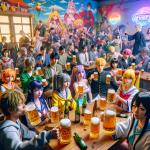 DALL·E 2023-11-12 16.16.55 - A photorealistic image of an anime-themed beer party. The scene features a group of people, diverse in gender and ethnicity, dressed as characters fro.png